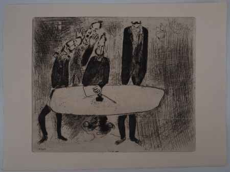 Incisione Chagall - Une réunion de crise (Le conciliabule des fonctionnaires)