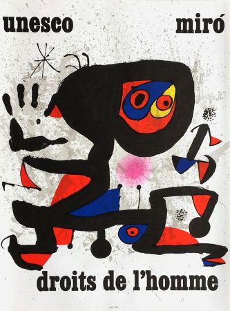Manifesti Miró - UNESCO - DROITS DE L'HOMME -MIRO. Affiche originale de 1974.