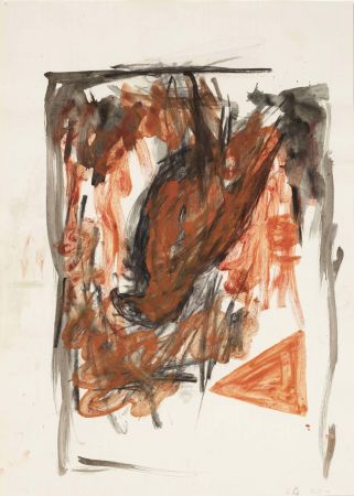 Non Tecnico Baselitz - Untitled 1979 is a charcoal, India ink and gouache on paper by Georg Baselitz