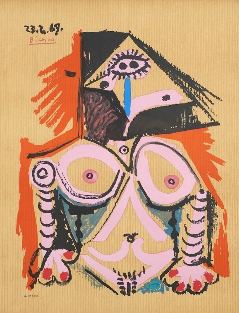 Litografia Picasso - Untitled (23.2.69)