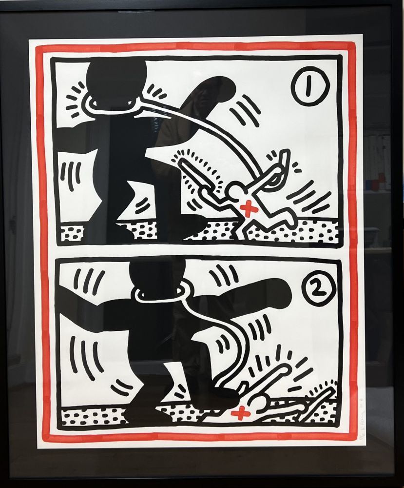 Litografia Haring - Untitled 3 from Free South Africa, 1985