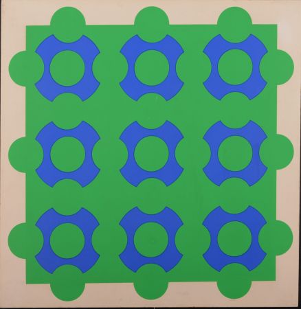 Serigrafia Vasarely - Untitled (Blue and Green), 1967