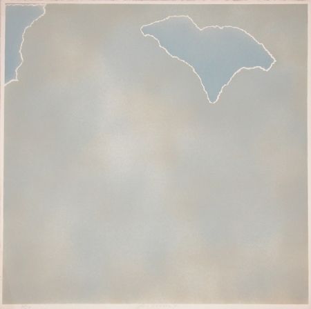 Litografia Goode - Untitled (blue paper clouds)