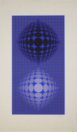 Serigrafia Vasarely - Untitled (Dual Spheres)