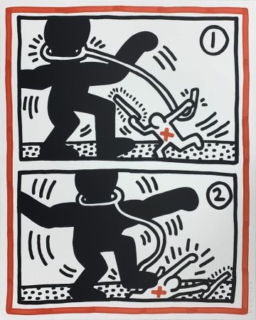 Litografia Haring - Untitled (Free South Africa #3)