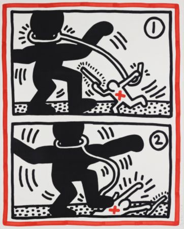 Litografia Haring - Untitled (from Free South Africa)