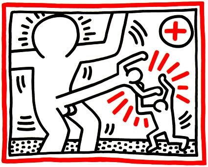 Litografia Haring - Untitled from Three Lithographs #1