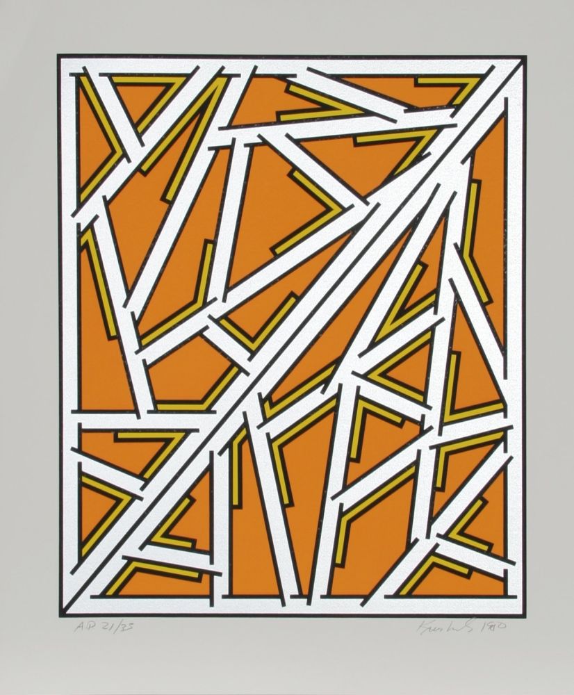 Serigrafia Krushenick - Untitled (Orange One Variant)