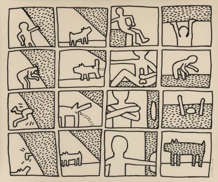 Serigrafia Haring - Untitled (Plate 11 from the Blueprint Drawings)