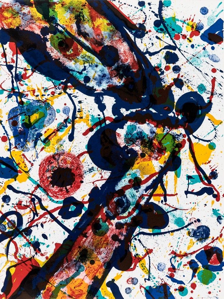 Litografia Francis - Untitled (Poèmes dans le ciel) L 269