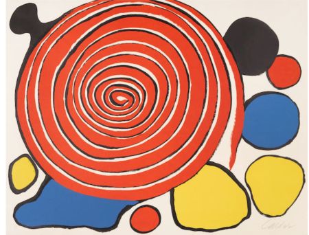 Litografia Calder - Untitled (Red Spiral)