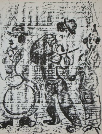 Litografia Chagall - Vagabondes faire la musique