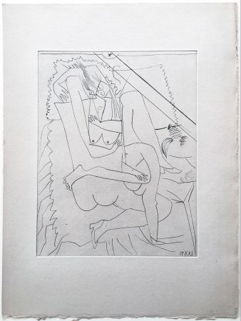 Incisione Picasso - Valentine Penrose : DONS DES FÉMININES. Une très belle eau-forte originale (1951)