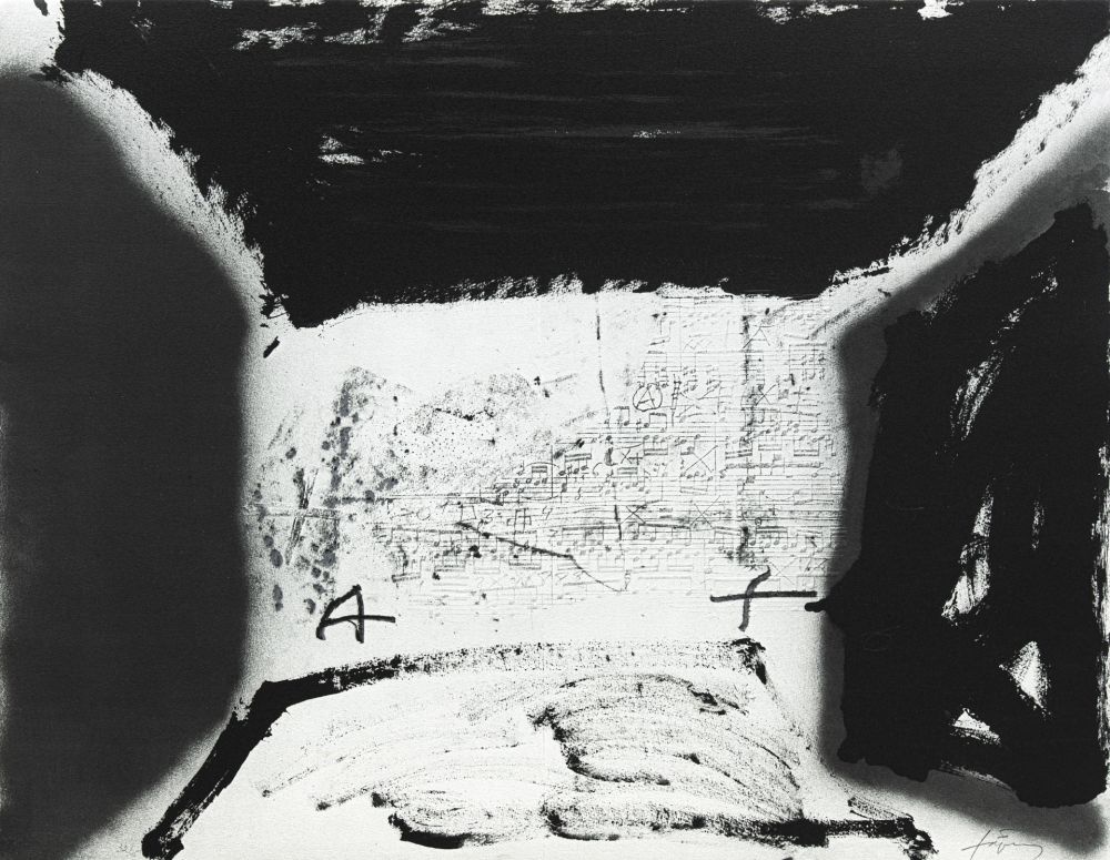 Litografia Tàpies - Variation/thème musical 16 