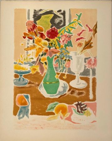 Litografia Cavailles - Vase de fleurs