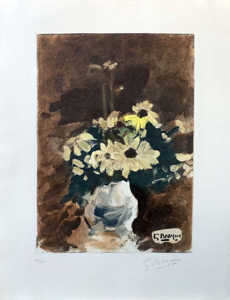 Acquaforte Braque (After) - Vase de fleurs jaunes