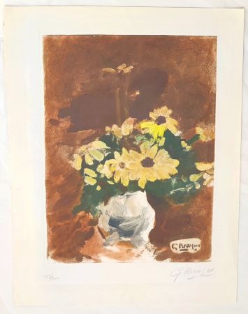 Acquaforte Braque - Vase de fleurs jaunes 