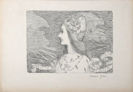 Litografia Aman-Jean - Venise, 1892