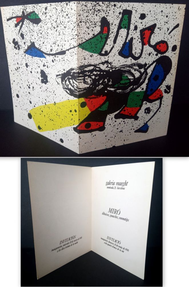 Litografia Miró - Vernissage Miró Dibuixos, Gouaches, Monotips Galeria Maeght 