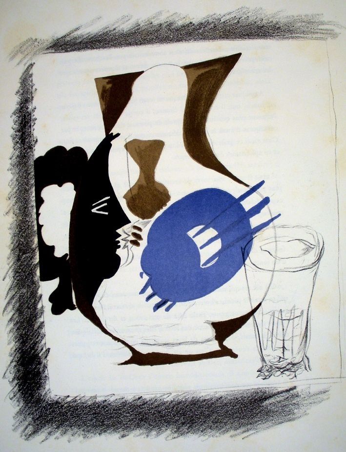 Litografia Braque - Verre et pichet