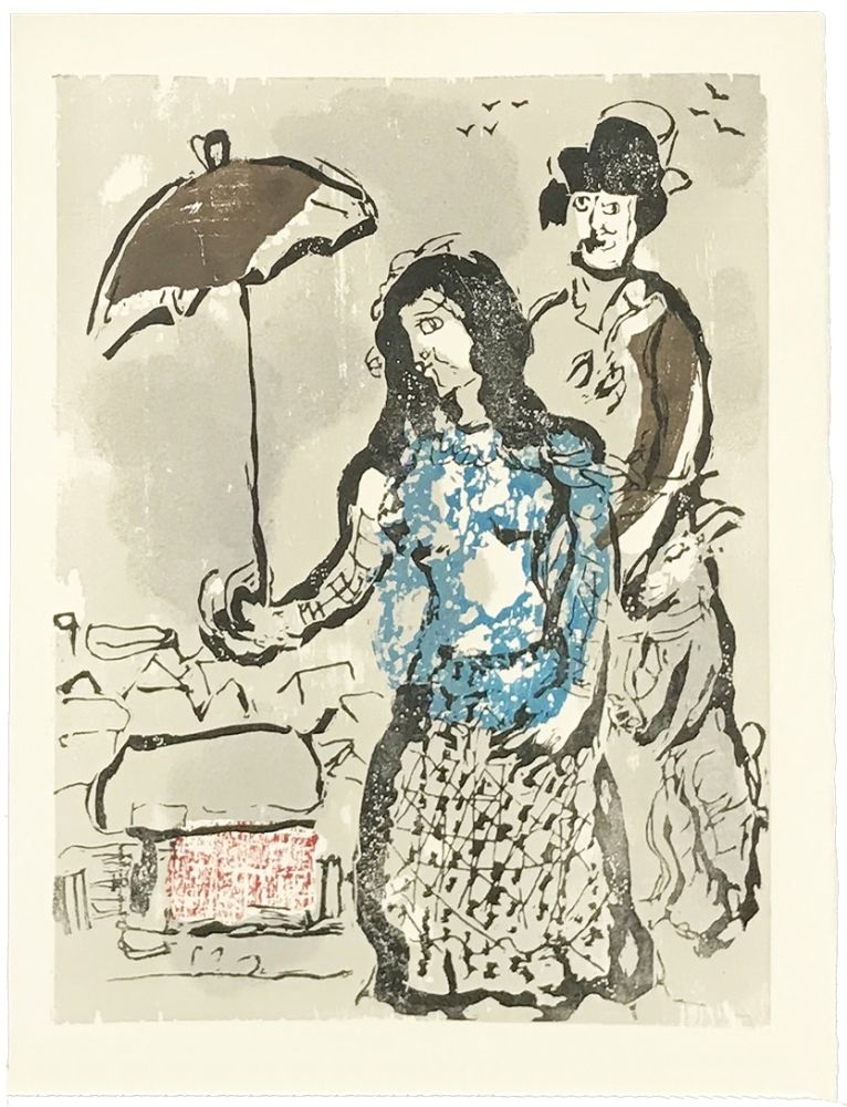 Incisione Su Legno Chagall - VERS LA RIVE (