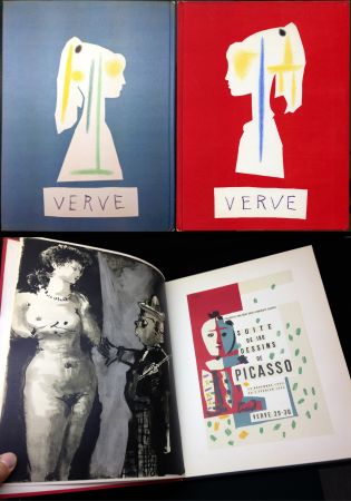 Libro Illustrato Picasso - VERVE N° 29-30. Suite de 180 dessins de Picasso (The Human Comedy. 1954)