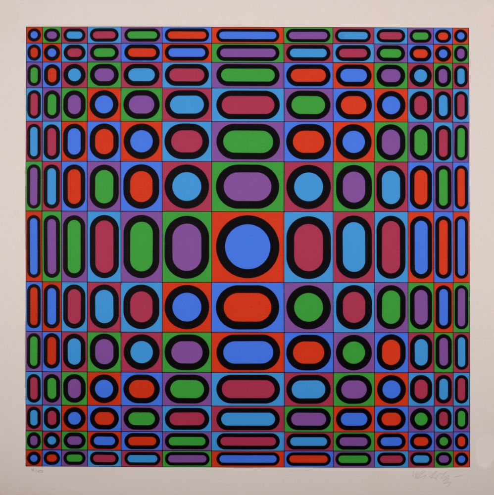 Litografia Vasarely - Victor Vasarely (1906-1997) - Reflets a, 1978 - Hand-signed & numbered!