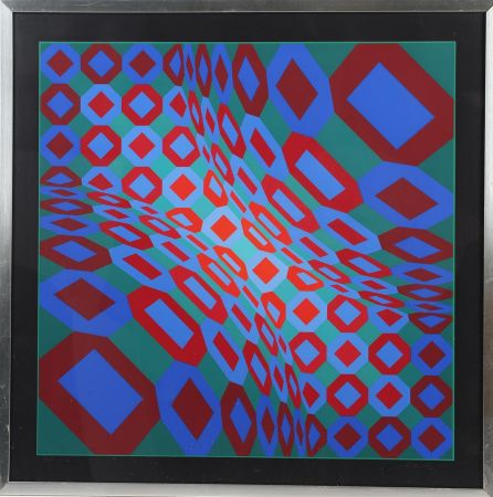 Litografia Vasarely - Victor Vasarely (1906–1997) – Optical composition – Color lithograph on paper