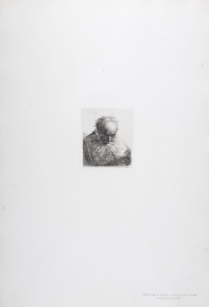 Rotocalcografia Rembrandt - Vieillard a barbe carrée fort large