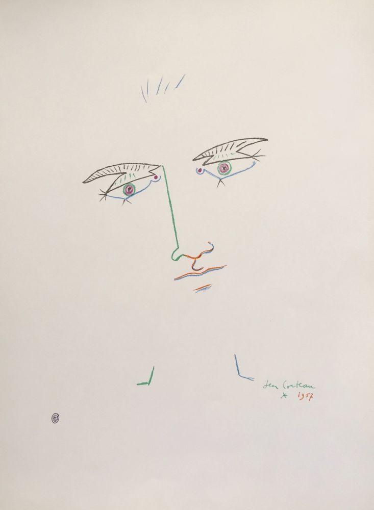 Litografia Cocteau - Visage