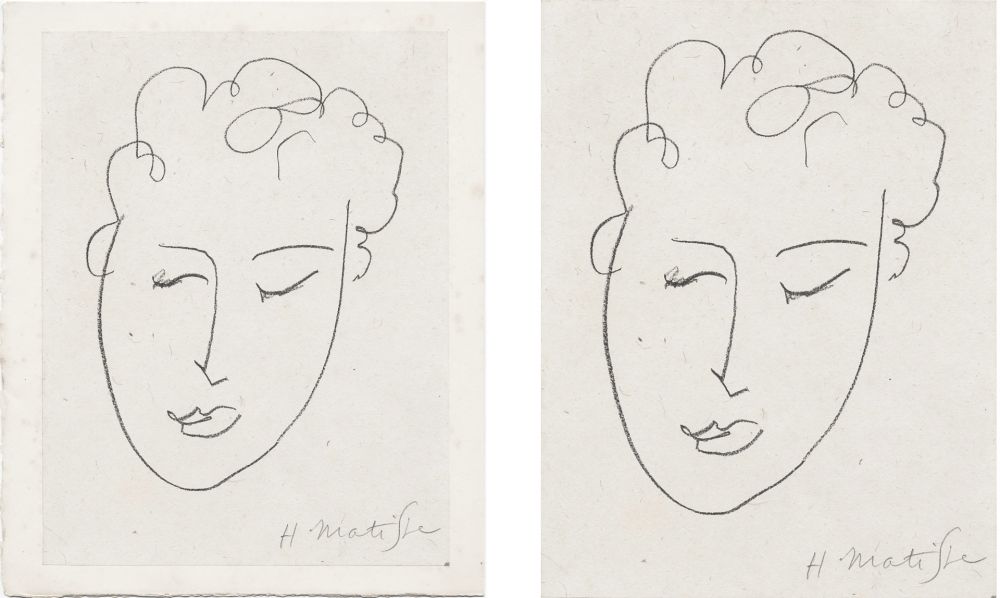 Litografia Matisse - VISAGE DE FEMME. Pour Jules Romains : Pierres Levées, poèmes. Paris 1948