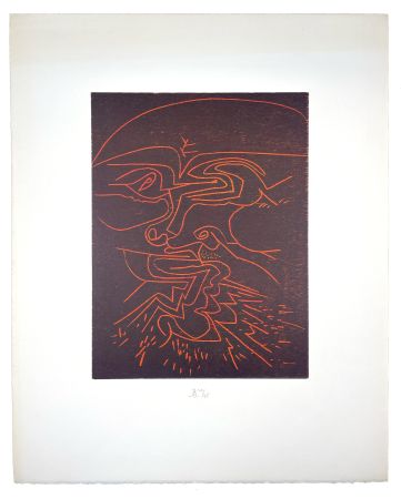 Incisione Su Legno Müller - VISAGE IV