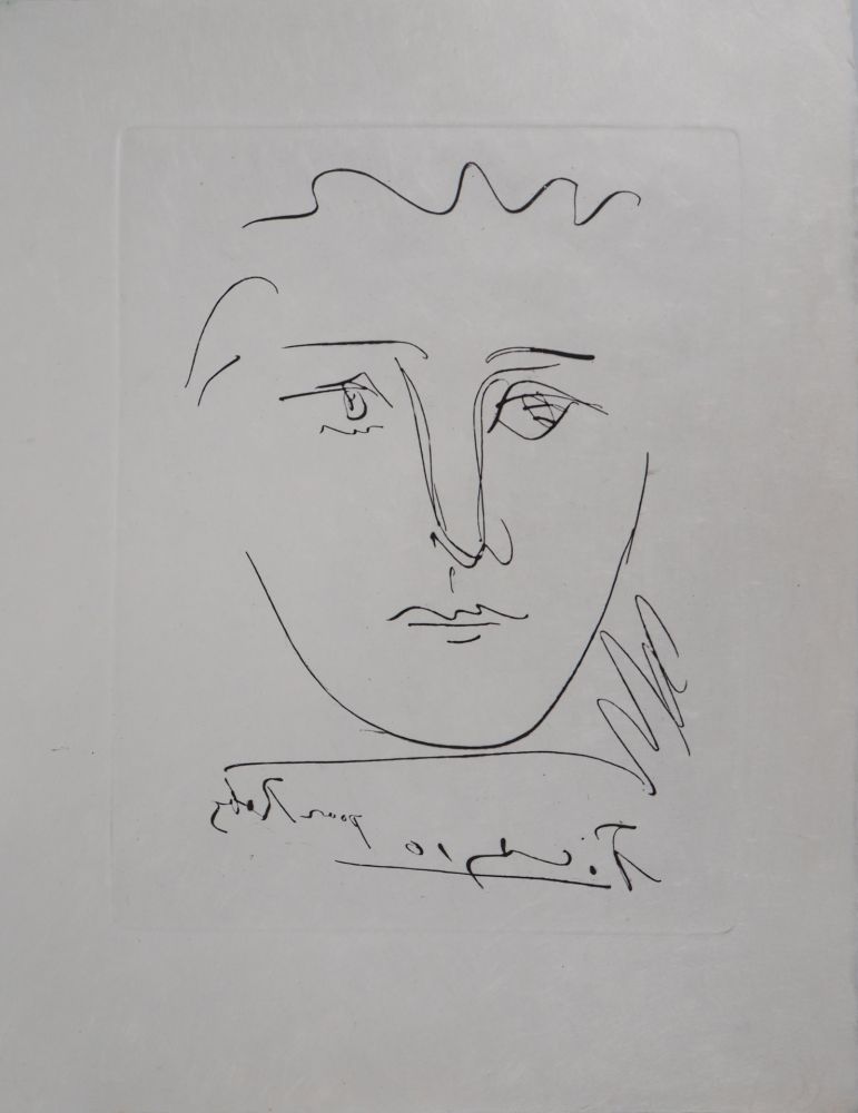 Incisione Picasso - Visage pour Roby