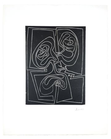 Incisione Su Legno Müller - VISAGE VI