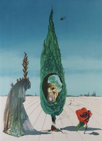 Litografia Dali - Vision Surrealist Enigma of The Rose
