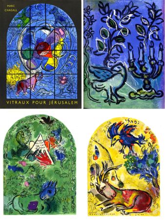 Libro Illustrato Chagall - VITRAUX POUR JÉRUSALEM. Avec deux lithographies originales de Marc Chagall et 36 lithographies par Charles Sorlier (1962)
