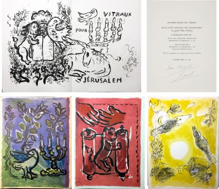 Libro Illustrato Chagall - VITRAUX POUR JÉRUSALEM (THE JERUSALEM WINDOWS) DE LUXE EDITION SIGNED BY MARC CHAGALL.
