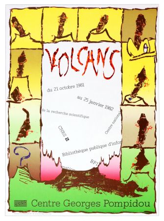 Manifesti Alechinsky -  Volcan, Centre Georges Pompidou, 1981