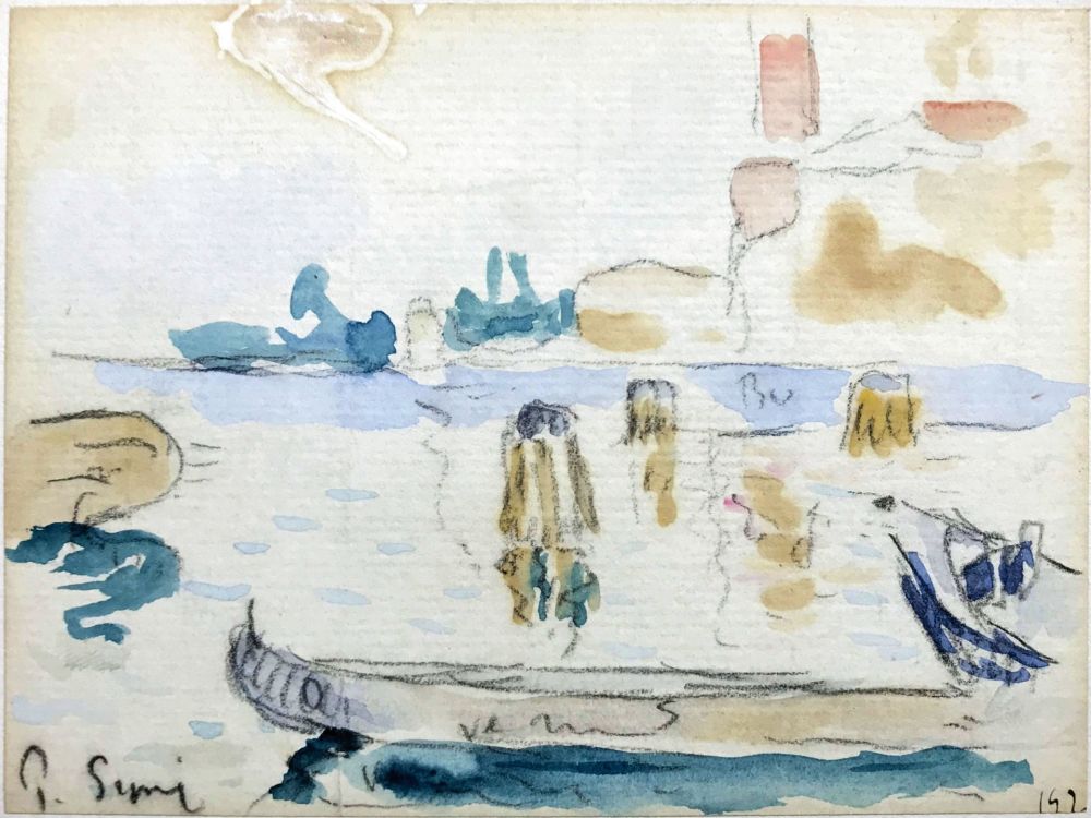 Non Tecnico Signac - VUE SUR LE PORT AVEC BATEAU DE REPOS