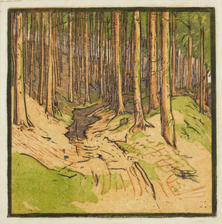 Linoincisione Henneberg - Waldweg