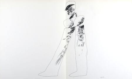 Litografia Hockney - Walking Man, 1964