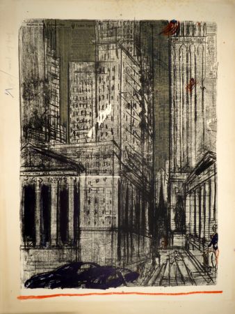 Litografia Varlin (Guggenheim, Willy) - Wall-Street