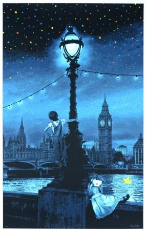 Serigrafia Roamcouch - When you wish upon a star - London (blue edition)
