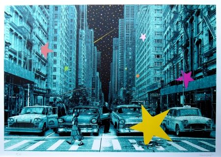 Serigrafia Roamcouch - When you wish upon a star NYC (green edition)