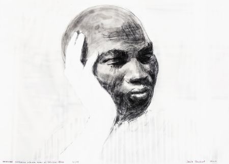 Serigrafia Claerbout - White Hand Supporting a Black Head