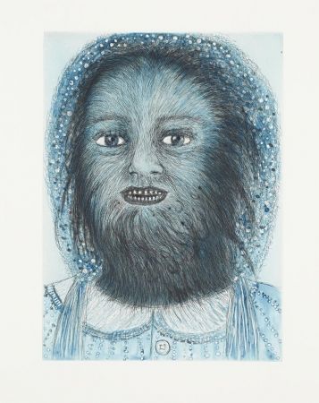 Acquaforte E Acquatinta Smith - Wolf Girl, from the Blue Prints series