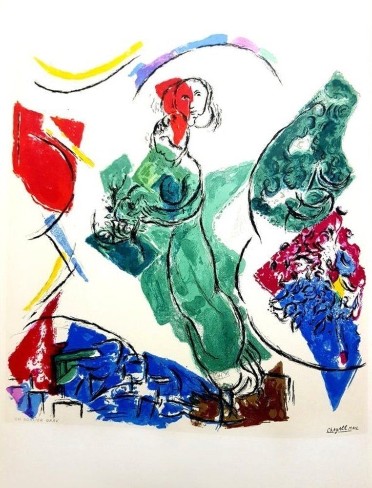Litografia Chagall - Woman in the wind, 1964 lithograph on light wove paper,  1964