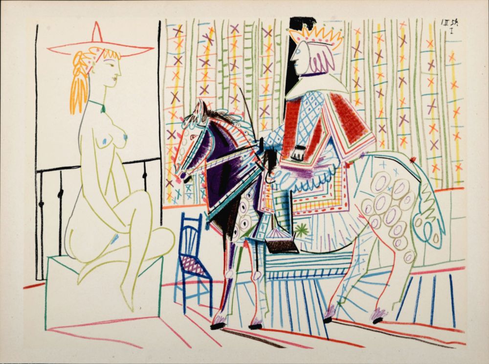 Litografia Picasso - Woman & King, 1954