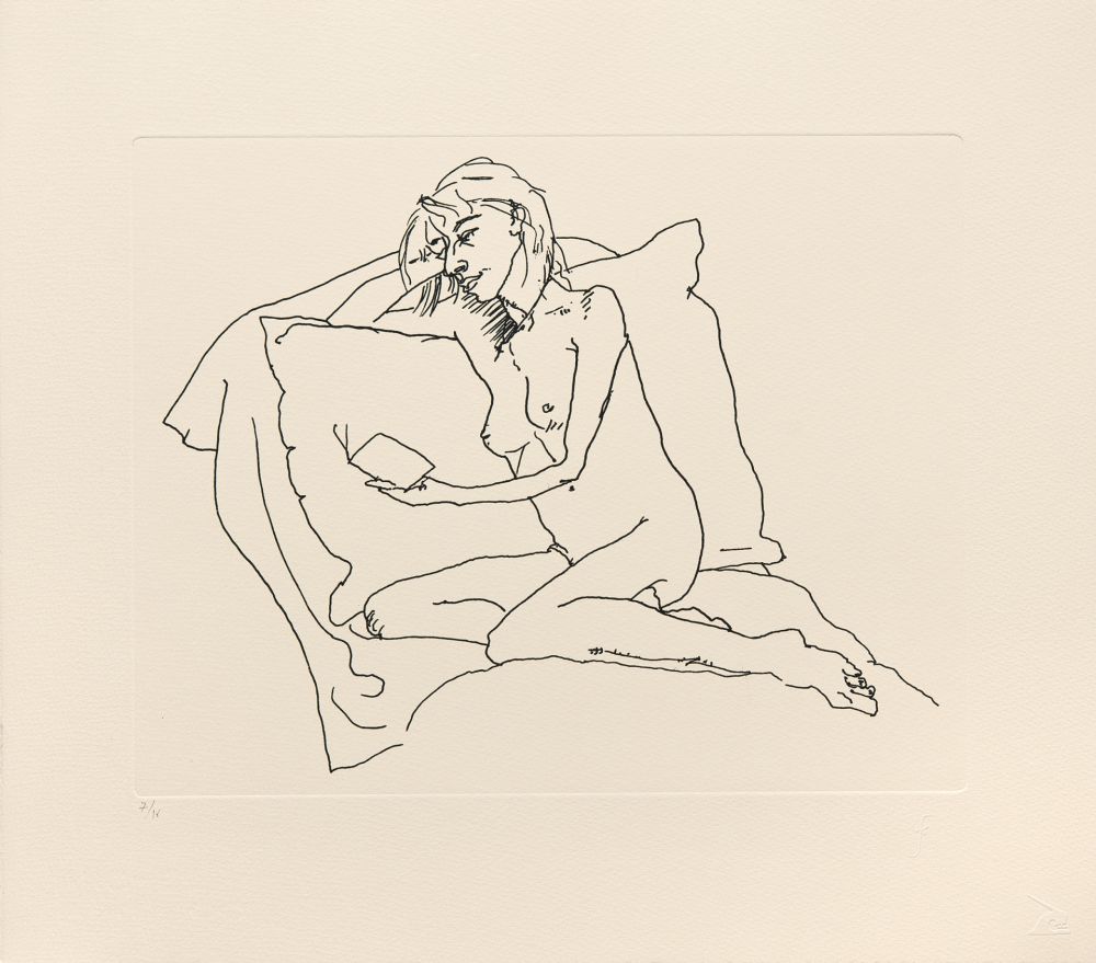 Incisione Flanagan - Woman reading