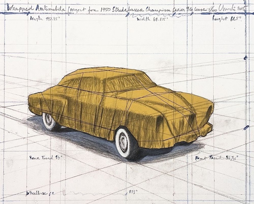 Litografia Christo - Wrapped Automobile, Project for Studebaker